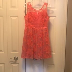 Lace, sleeveless midi dress.  Side zipper.